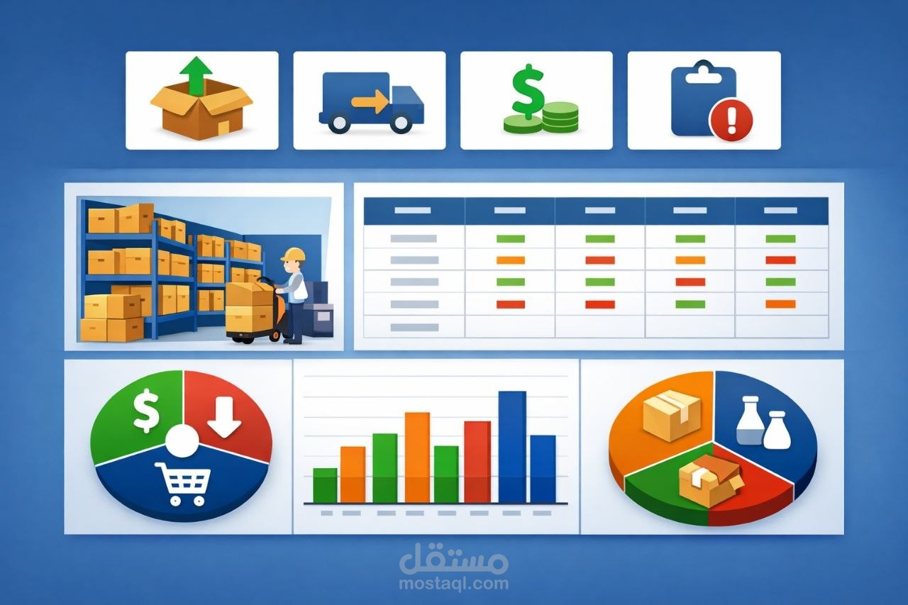 نظام محاسبي للمستودعات بسيط