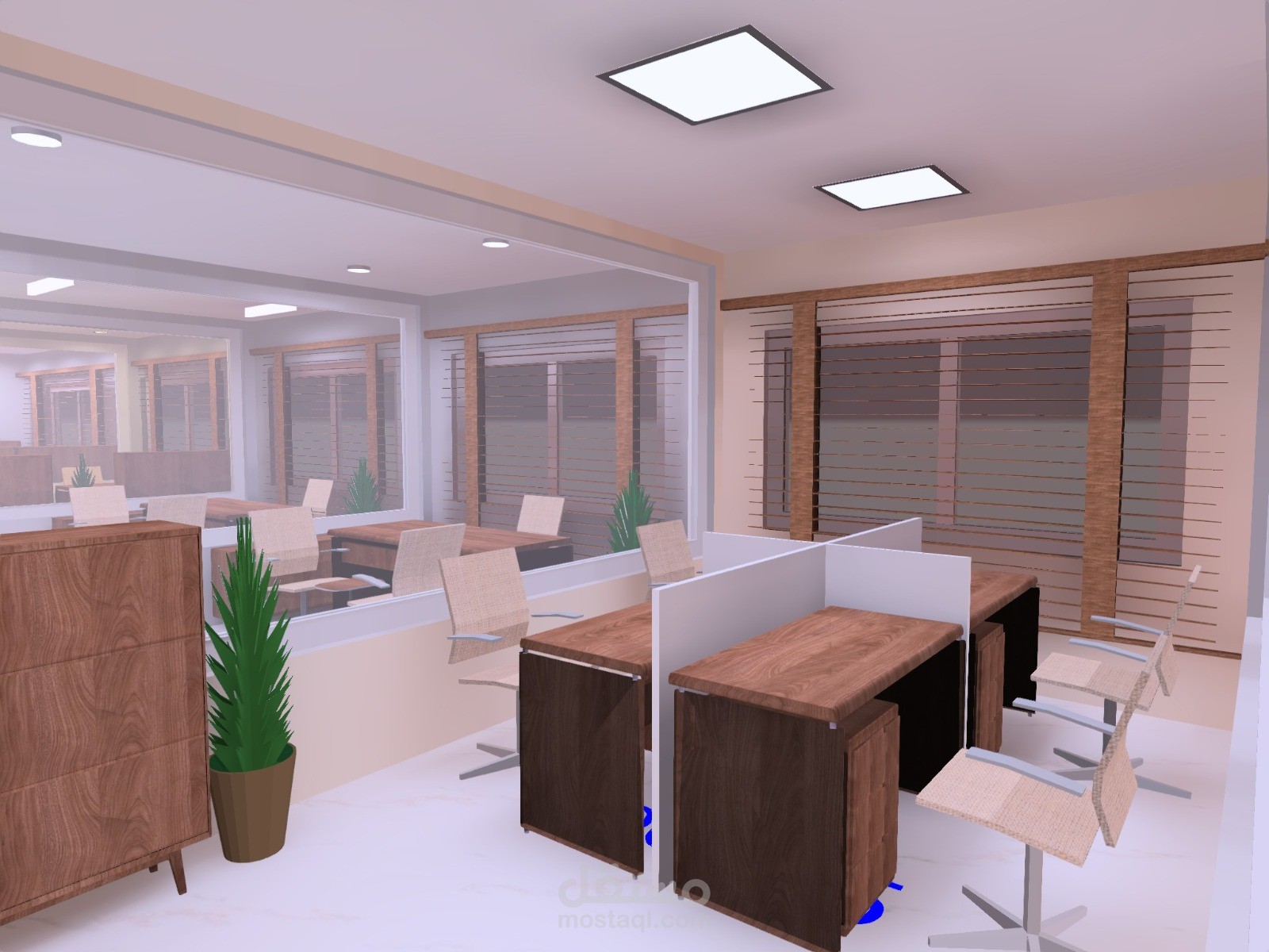 تصميم اضاءه داخلية لشركة 3d