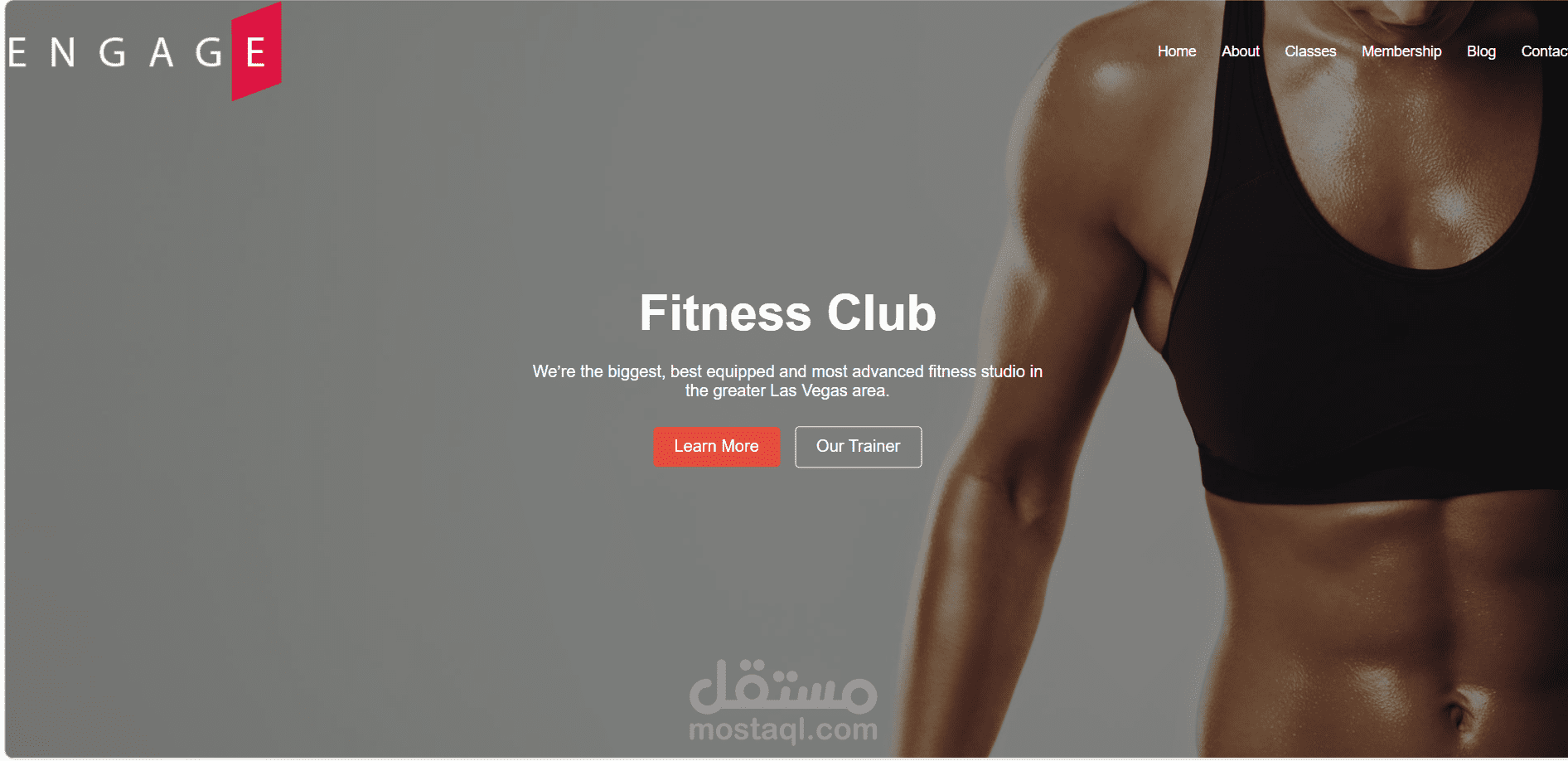 مشروع جيم نسائي html5 css3