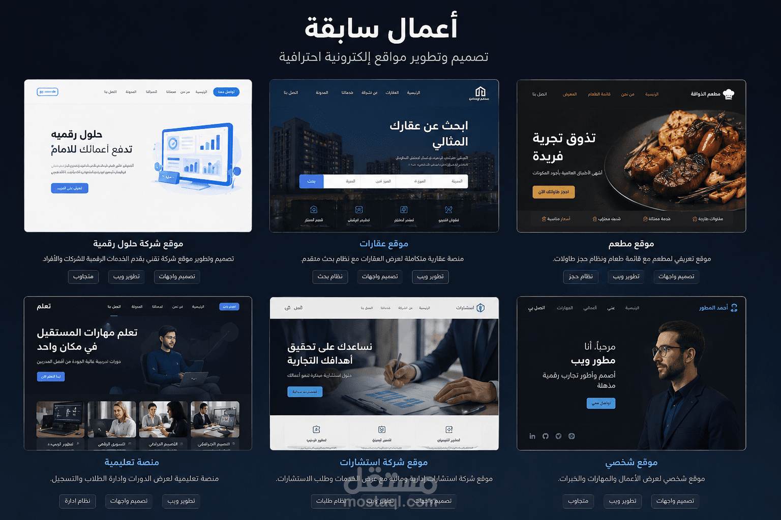معرض أعمال مطور واجهات مستخدم (Frontend Web Developer Portfolio)
