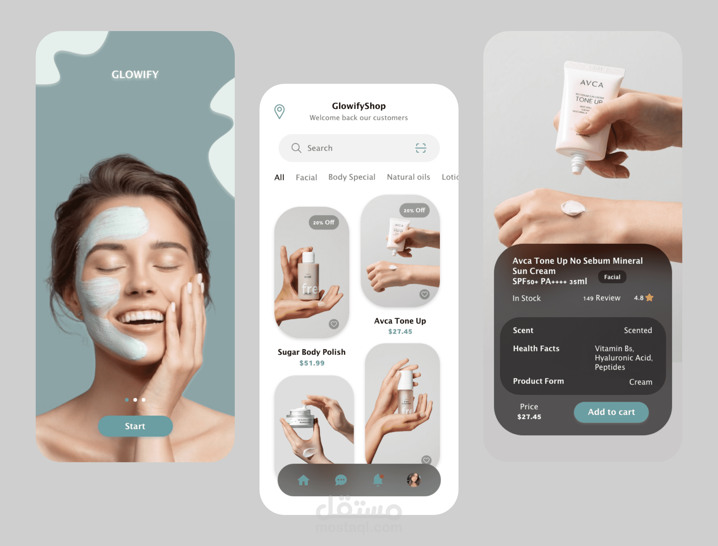 Skincare Mobile App UI Design
