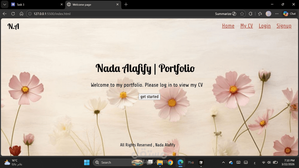 تصميم وبرمجة صفحة هبوط شخصية (Landing Page | Aesthetic Style).