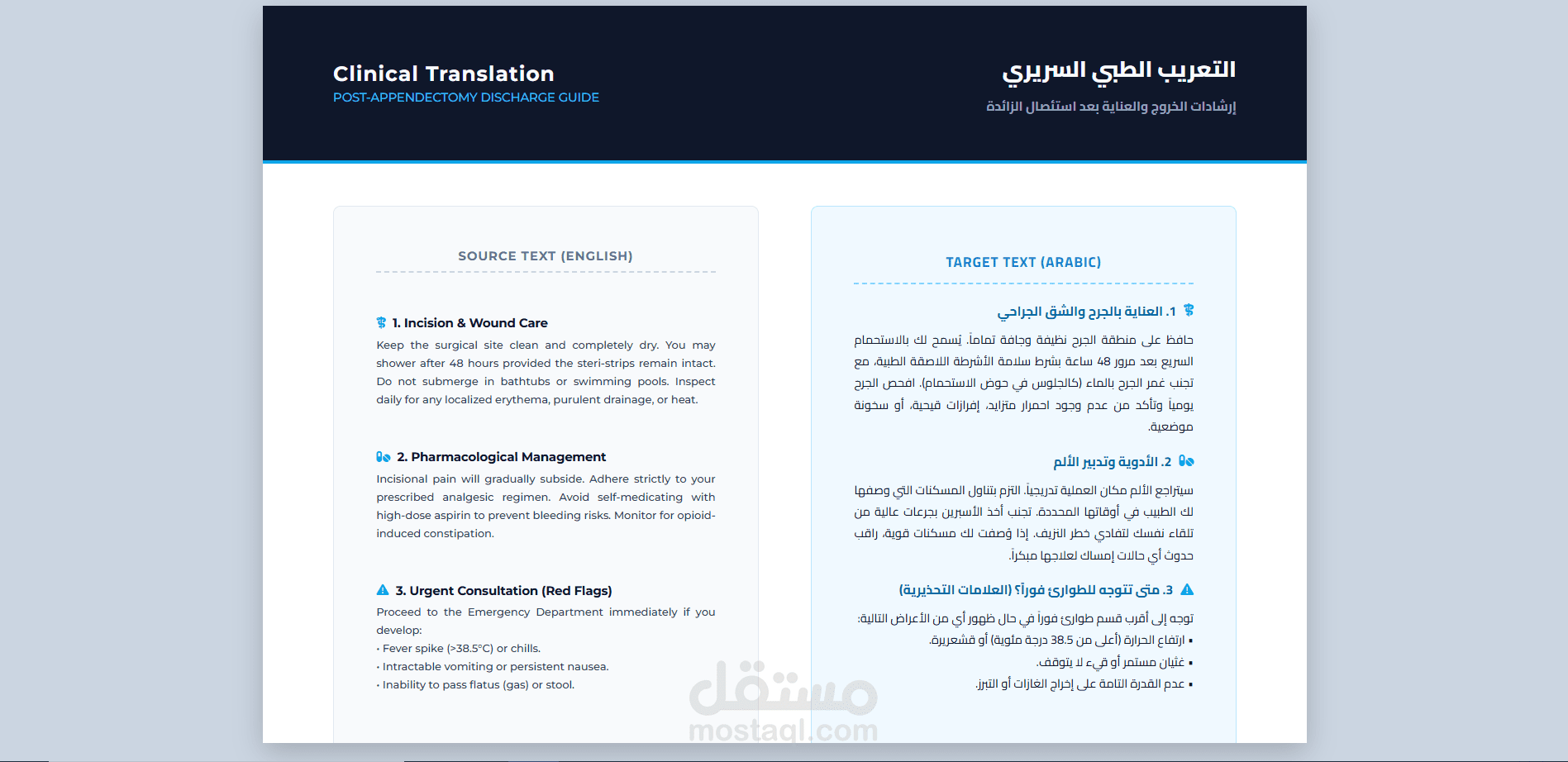 تعريب وترجمة طبية سريرية احترافية: دليل إرشادات المريض (EHR-Ready)