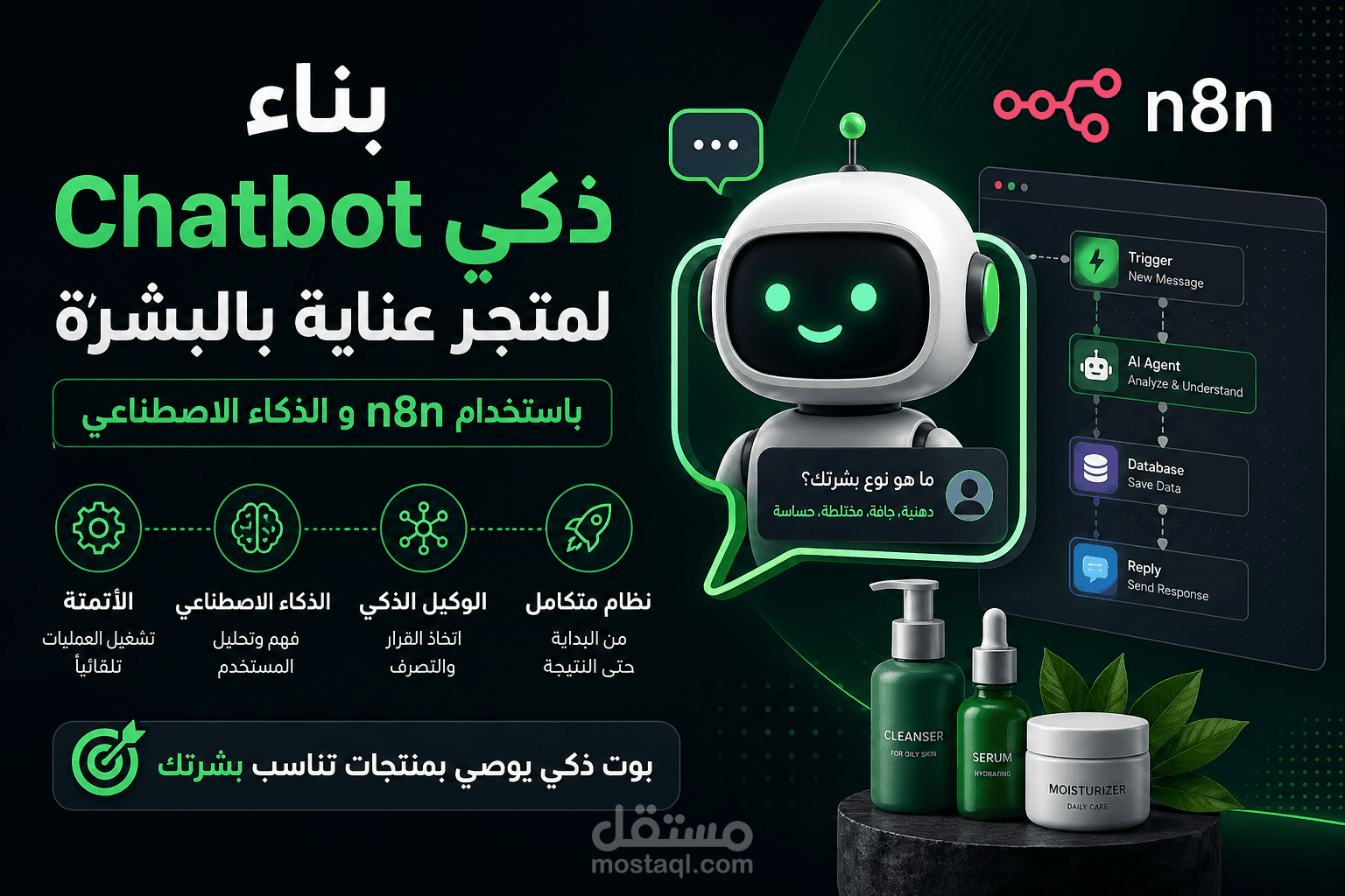 Build a Smart AI Chatbot for Skincare Store using n8n