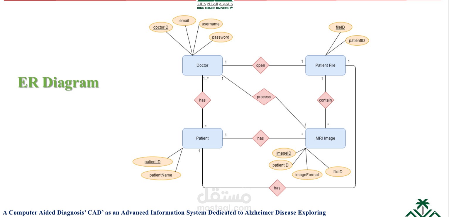 ER Diagram قاعدة بيانات نظام الزهايمر