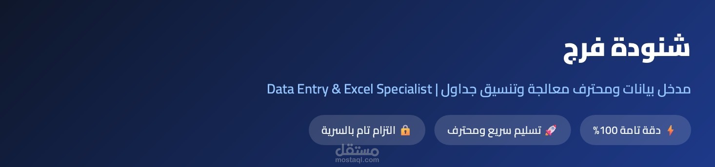 ملف الأعمال التعريفي ونماذج الخدمات | Data Entry Portfolio & Profile