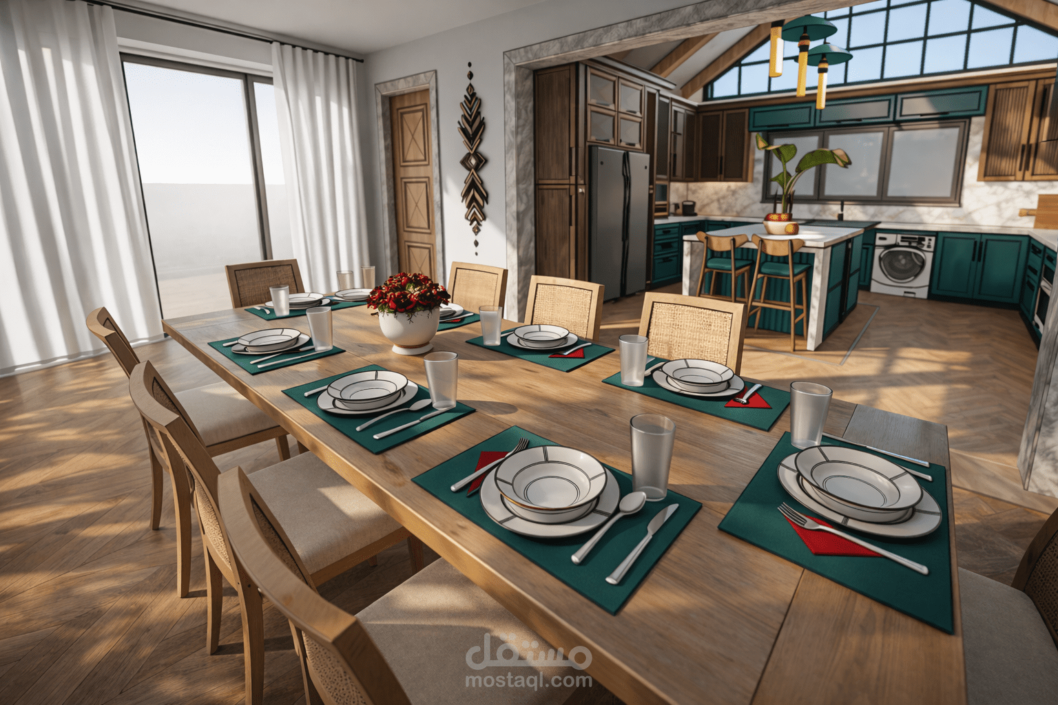 تصميم شقة سكنية بطابع cow boy بلمسة عصرية أنيقة.