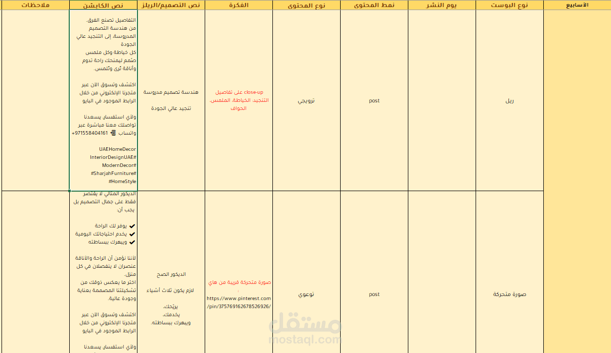 كتابة المحتوى