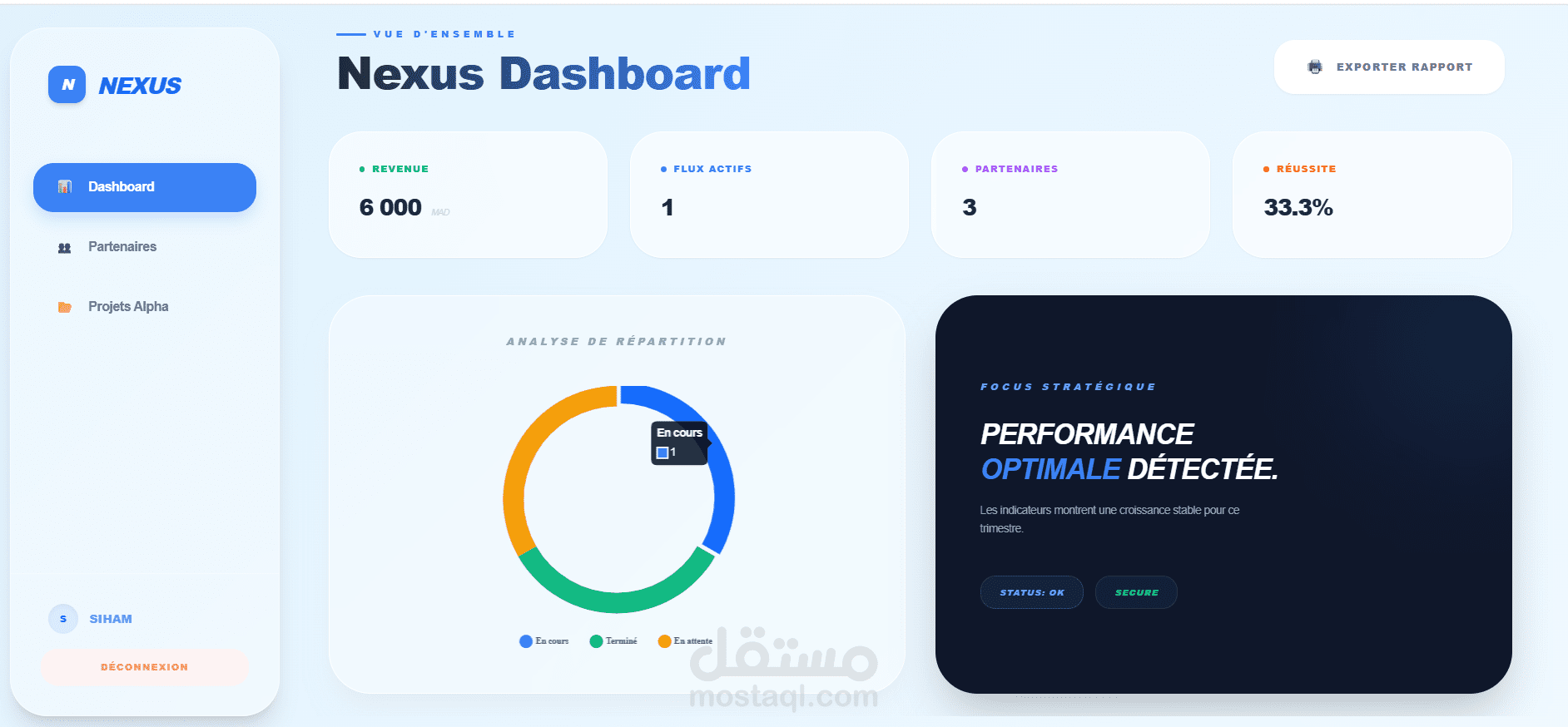 نظام Nexus لإدارة الشركاء وسير العمل (CRM).
