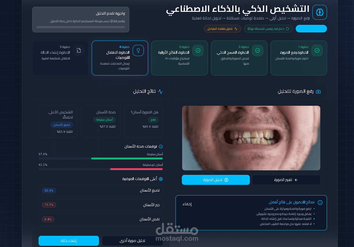 نظام ذكي للكشف وتحليل صحة الأسنان باستخدام الذكاء الاصطناعي