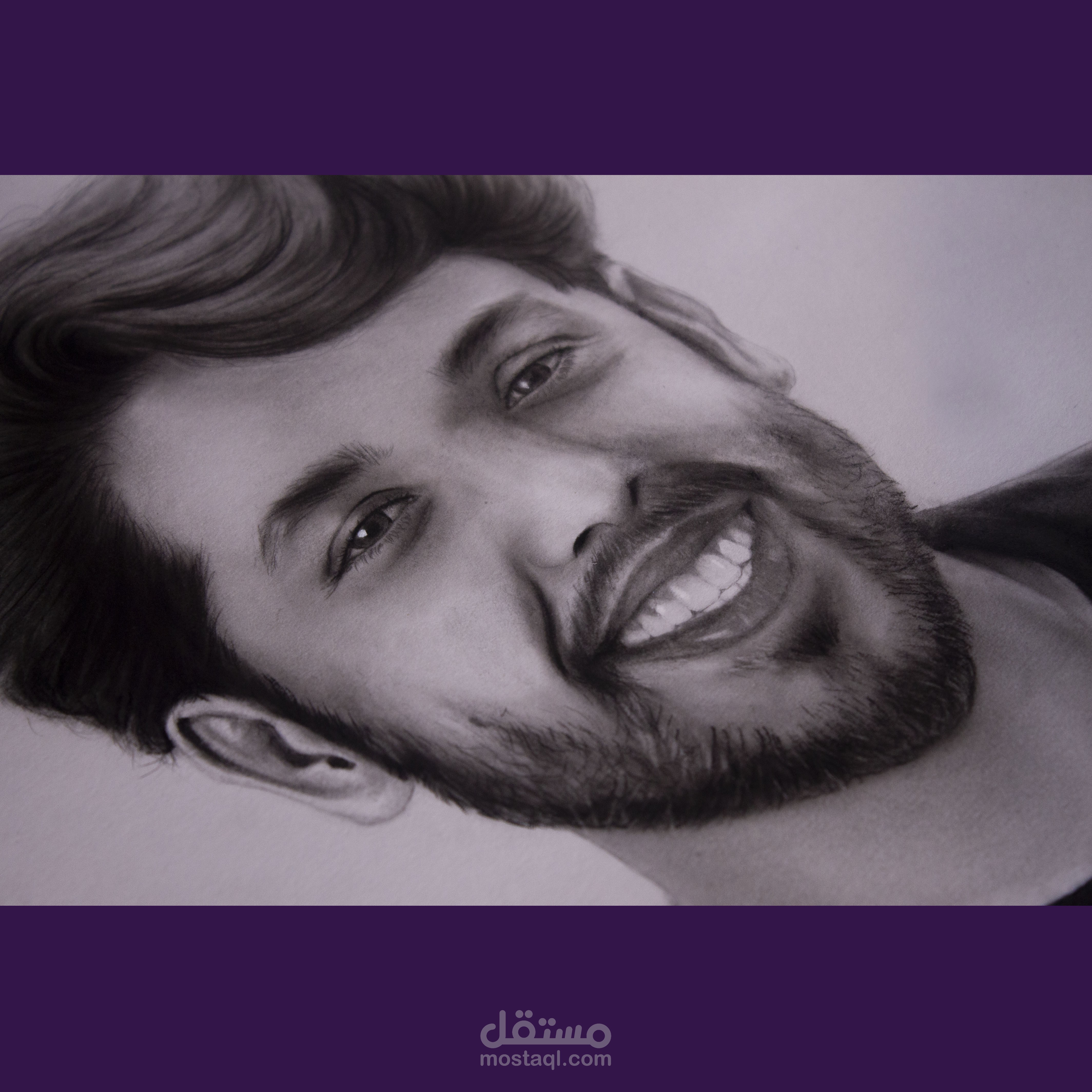 رسم يدوي (بورتريه) للفنان علي المغربي