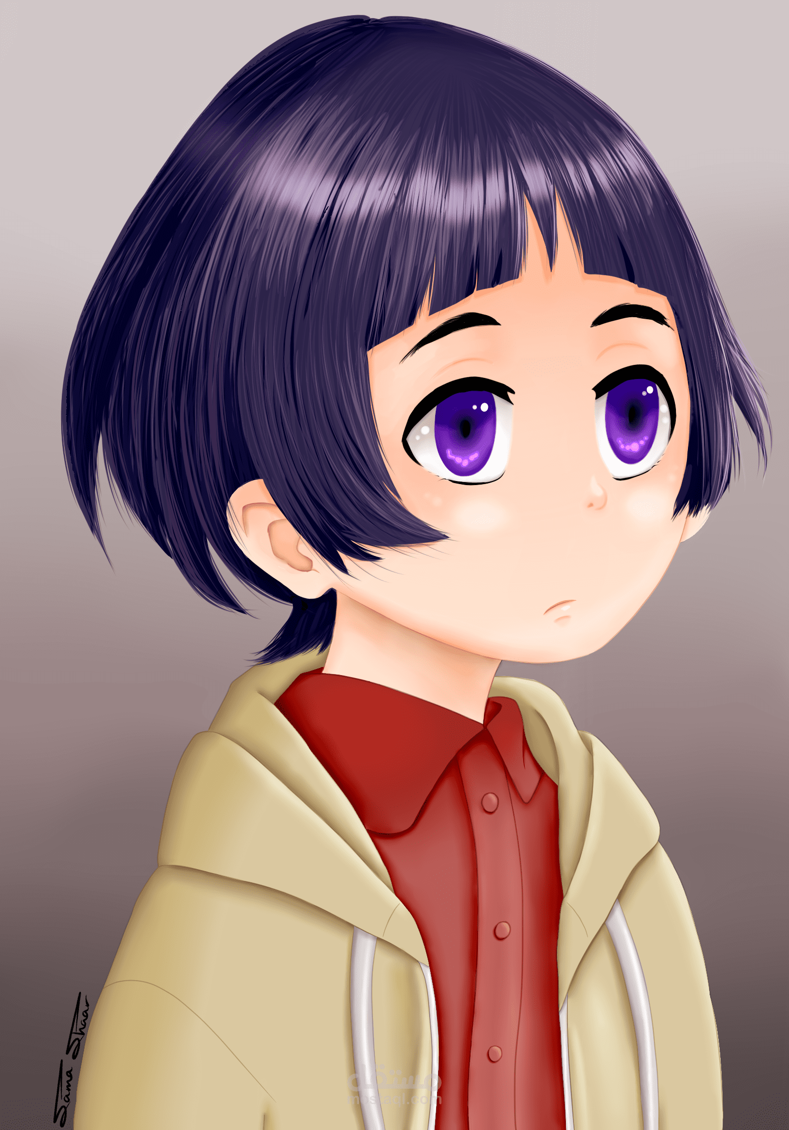 رسم رقمي لشخصية هيرومي من انمي Boku dake ga Inai Machi