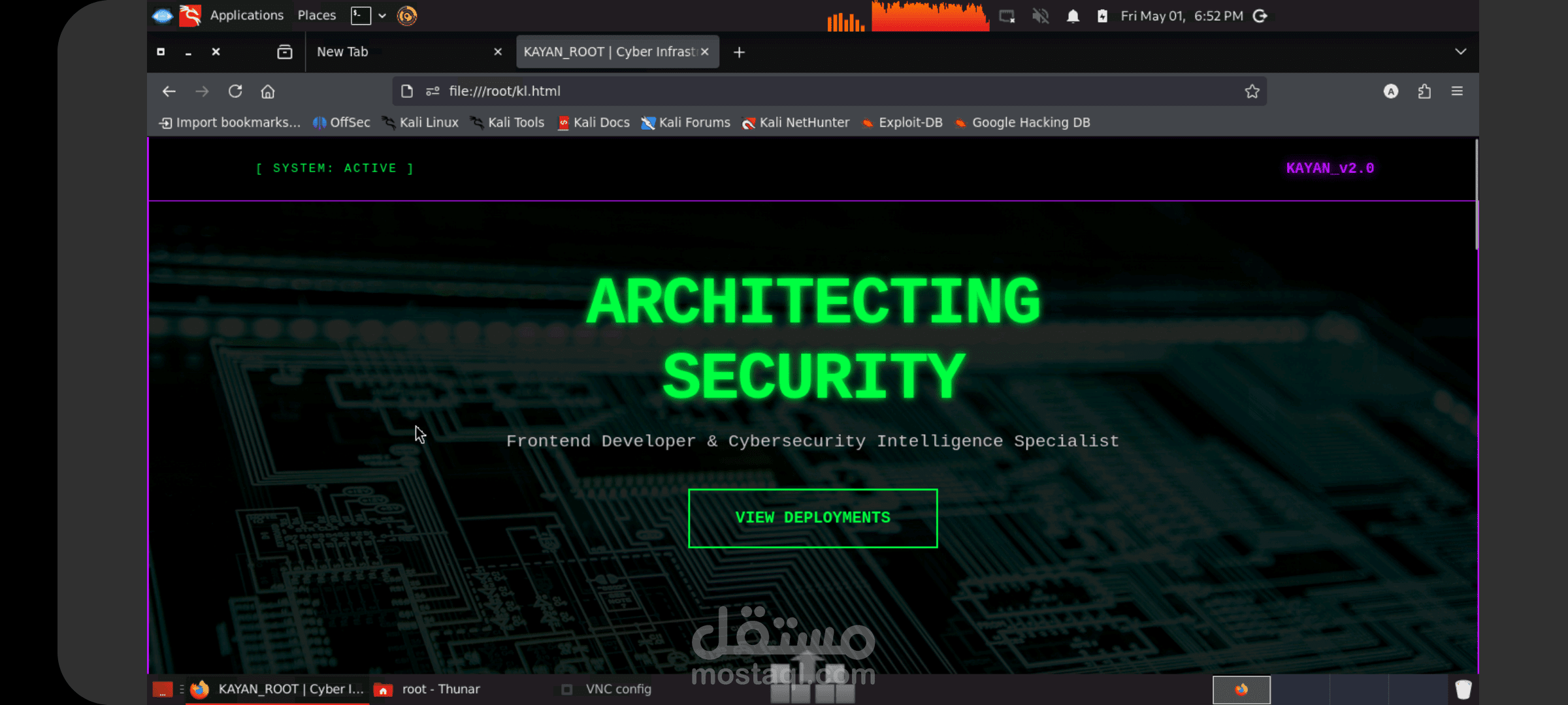 Professional Cyber-Themed Portfolio & Modern Frontend Architecture (معرض أعمال شخصي احترافي بهوية سيبرانية وهيكلة برمجية حديثة)