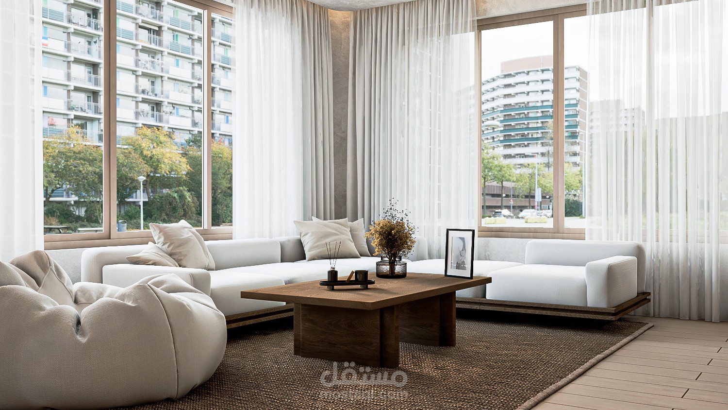 minimal japandi livingroom