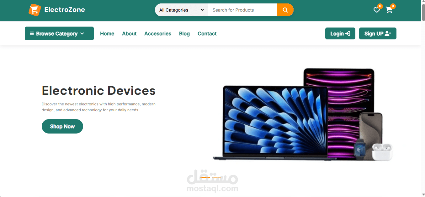 ElectroZone – E-Commerce Electronics Website