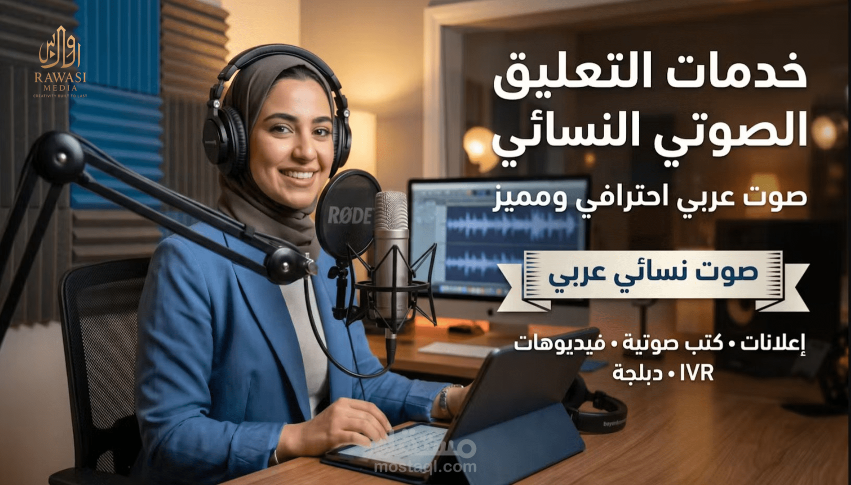 التعليق الصوتي النسائي لمشاريع متنوعة باللغة العربية الخليجية