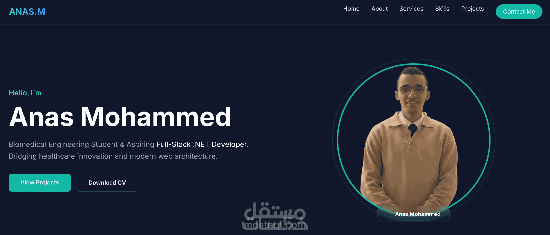 تصميم Portfolio شخصي احترافي ومتجاوب لعرض الأعمال والخبرات