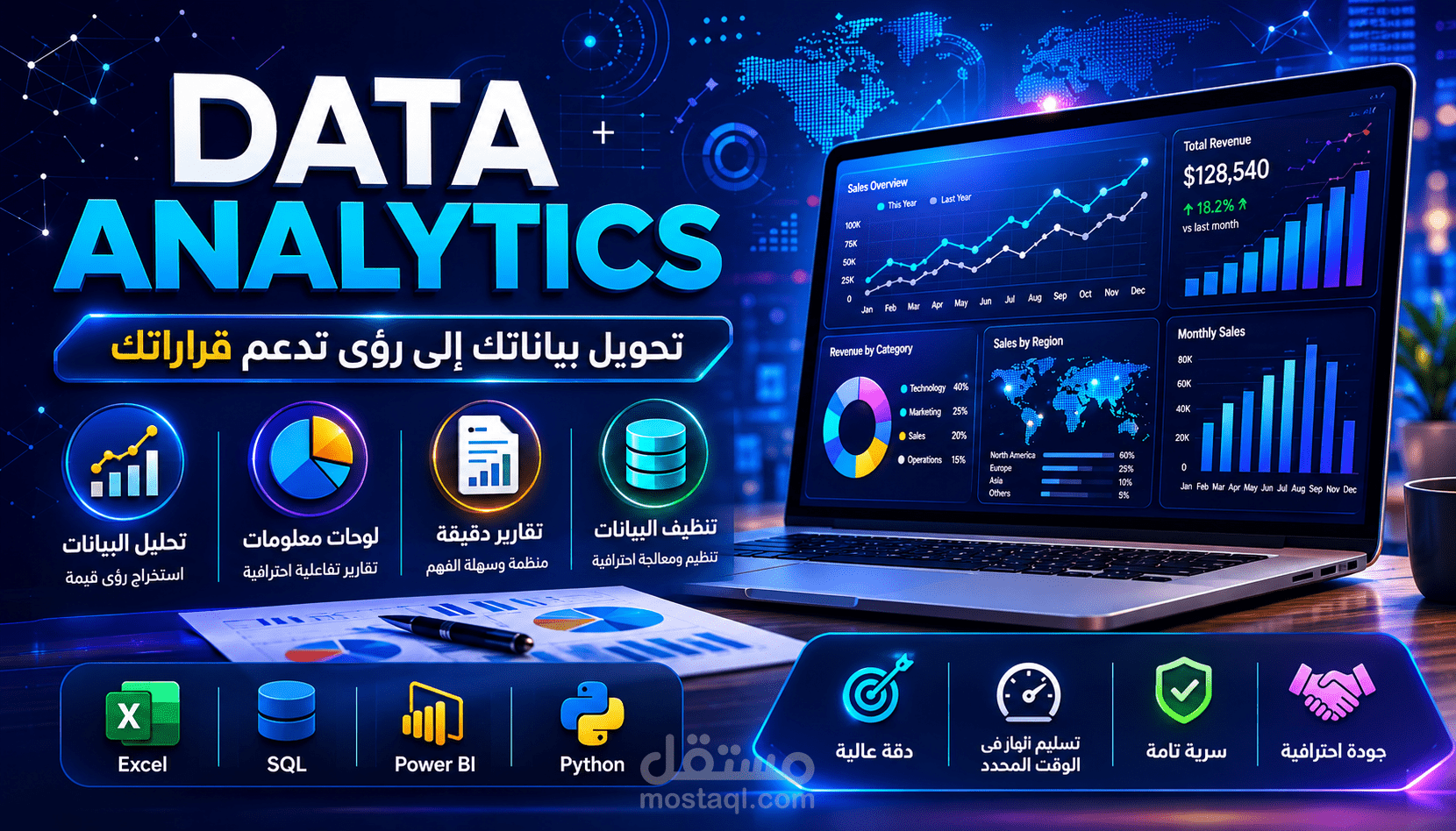 تحويل بيانات مبيعات بـ 21$ مليون إلى لوحة مؤشرات ذكية وتفاعلية | Power BI & AI