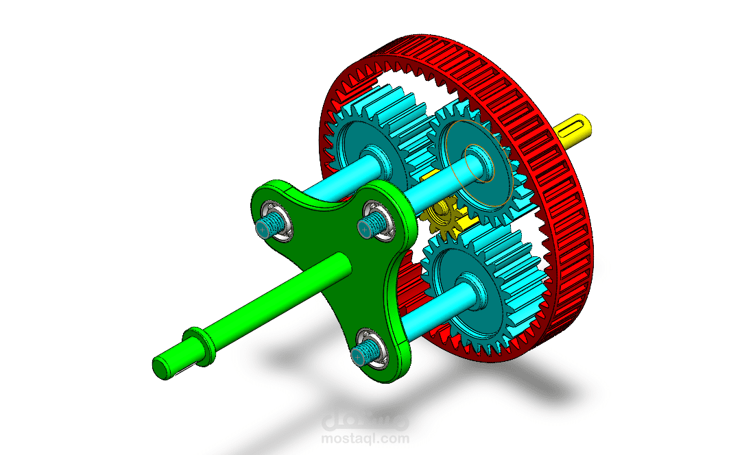 تصميم وتجميع نظام نقل حركة ترسي (Gear Transmission Assembly).