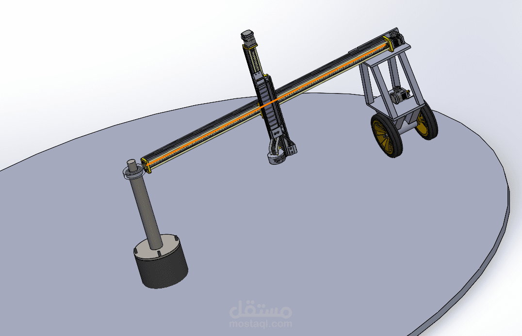 التصميم الهندسي المتكامل لروبوت زراعي ذكي (FarmBot).
