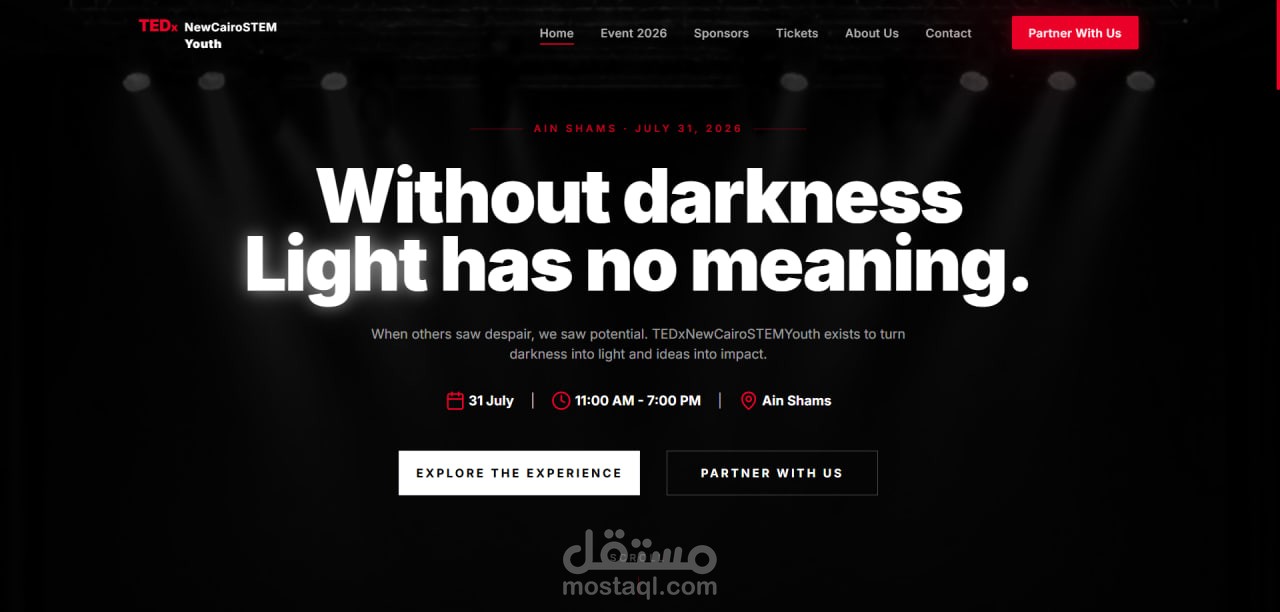 موقع حدث TEDx رسمي — TEDxNewCairoSTEMYouth 2026