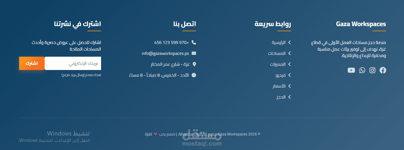 مساحات العمل في غزة