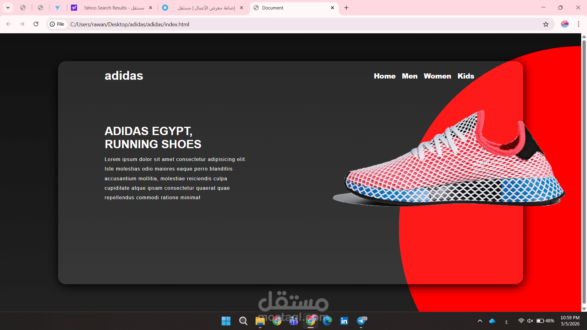 Adidas landing page Design