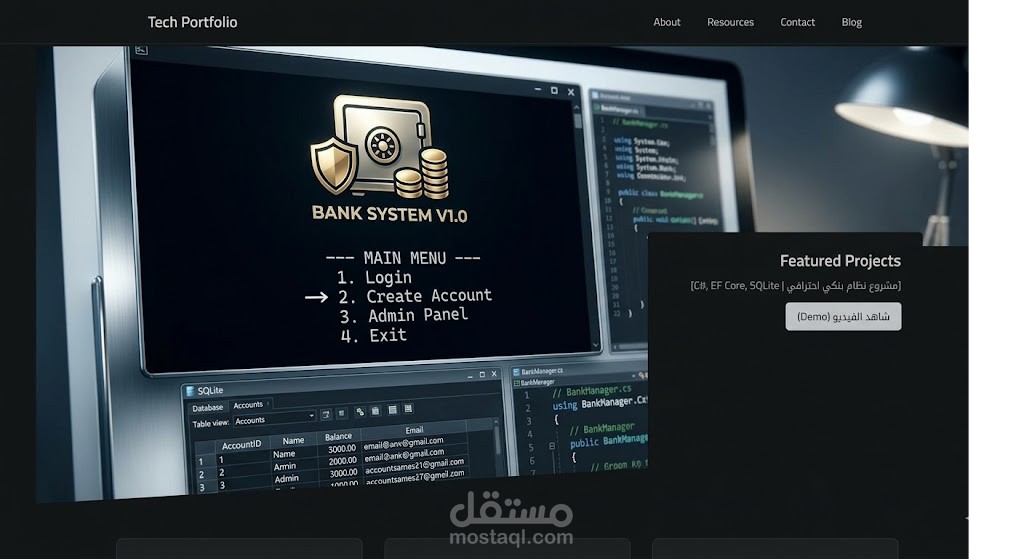 نظام بنكي متقدم بلغة C# (SOLID & SQL)