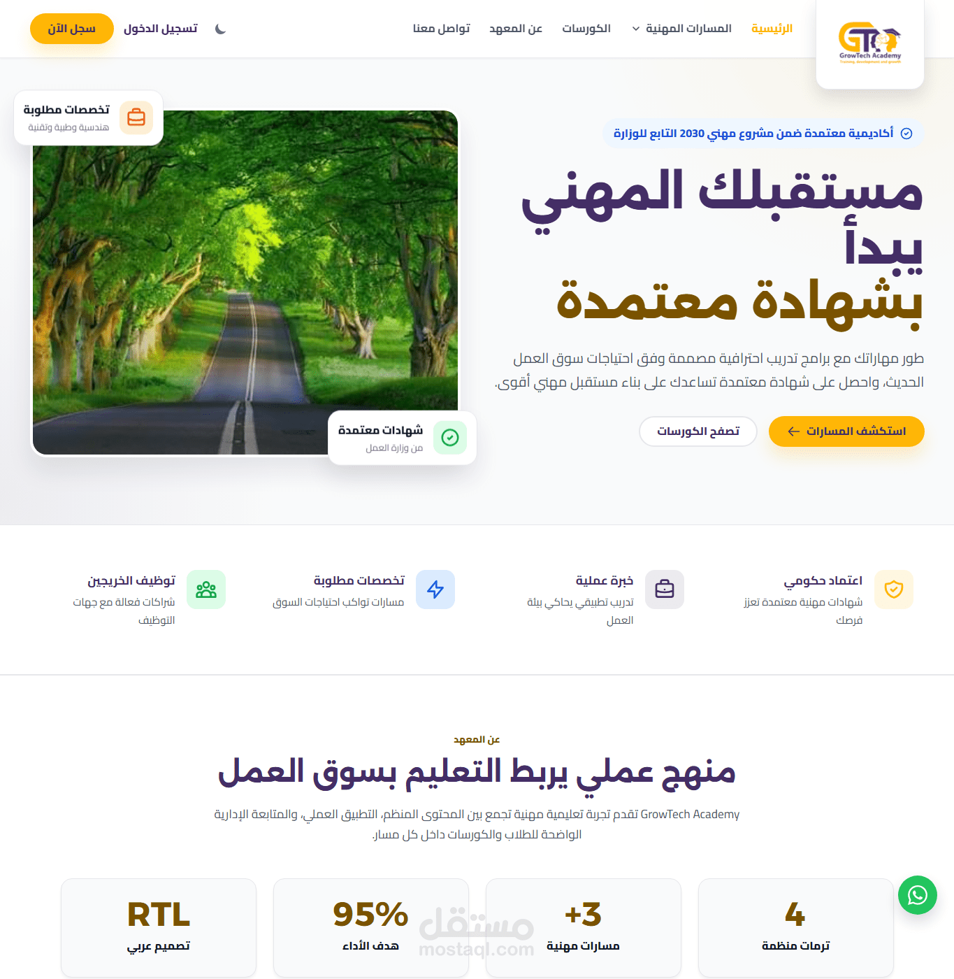 تطوير منصة تعليمية عربية لإدارة المسارات والكورسات باستخدام WordPress و LearnPress