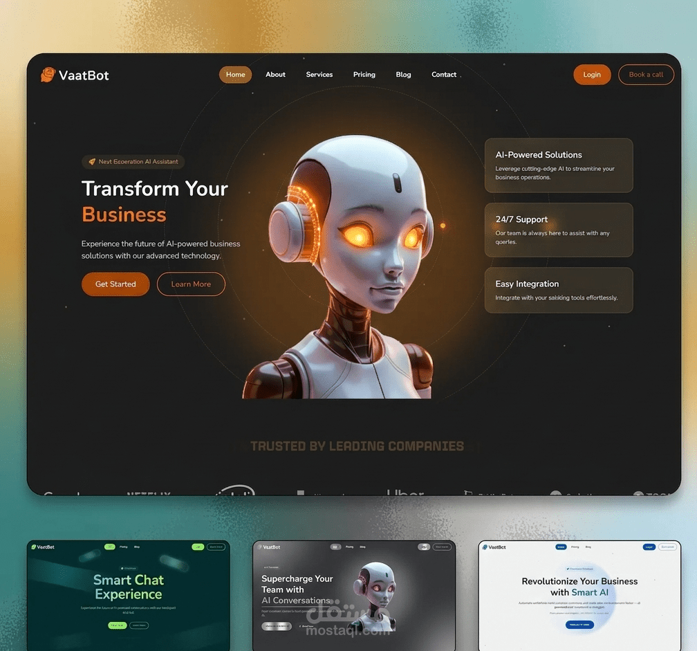 Chatbot Business Landing Website Template Modern