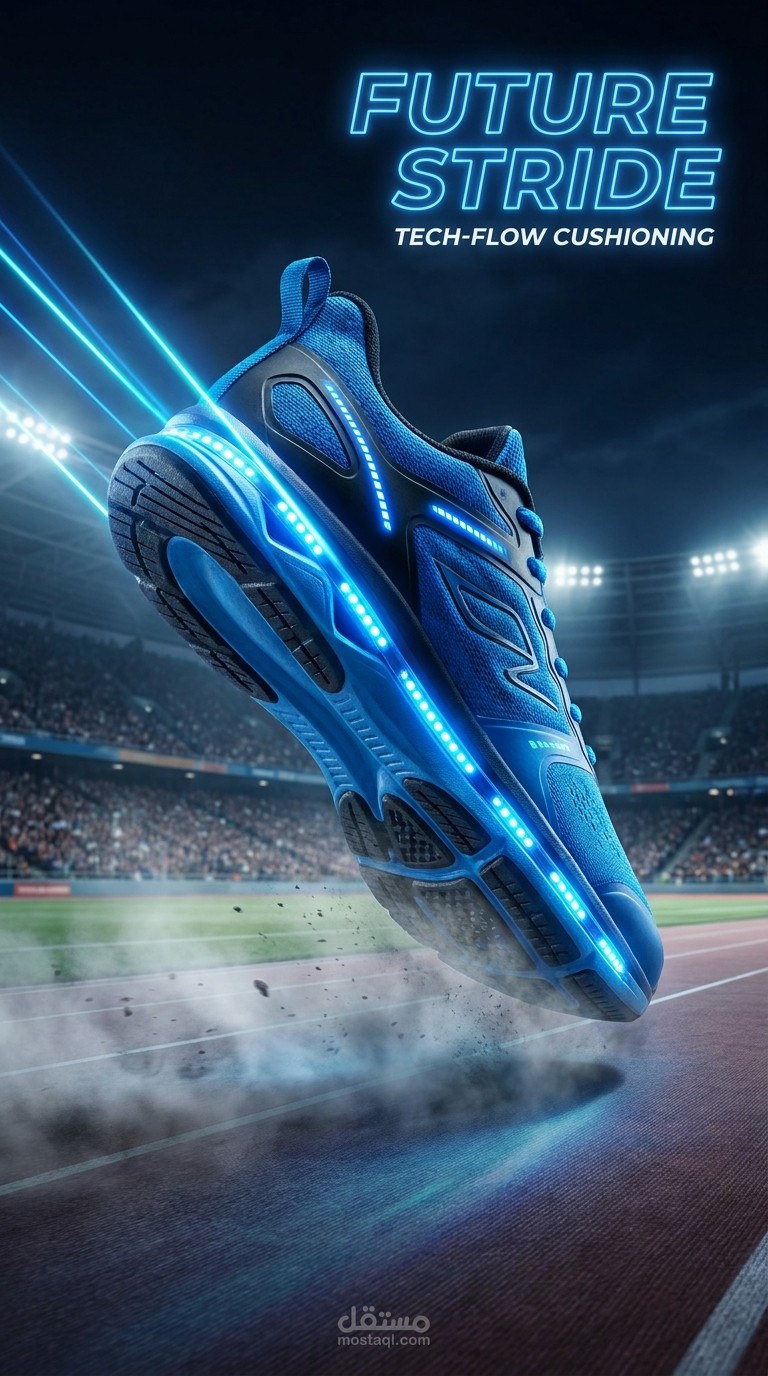 إعلان حذاء رياضي (Dynamic Sportswear)