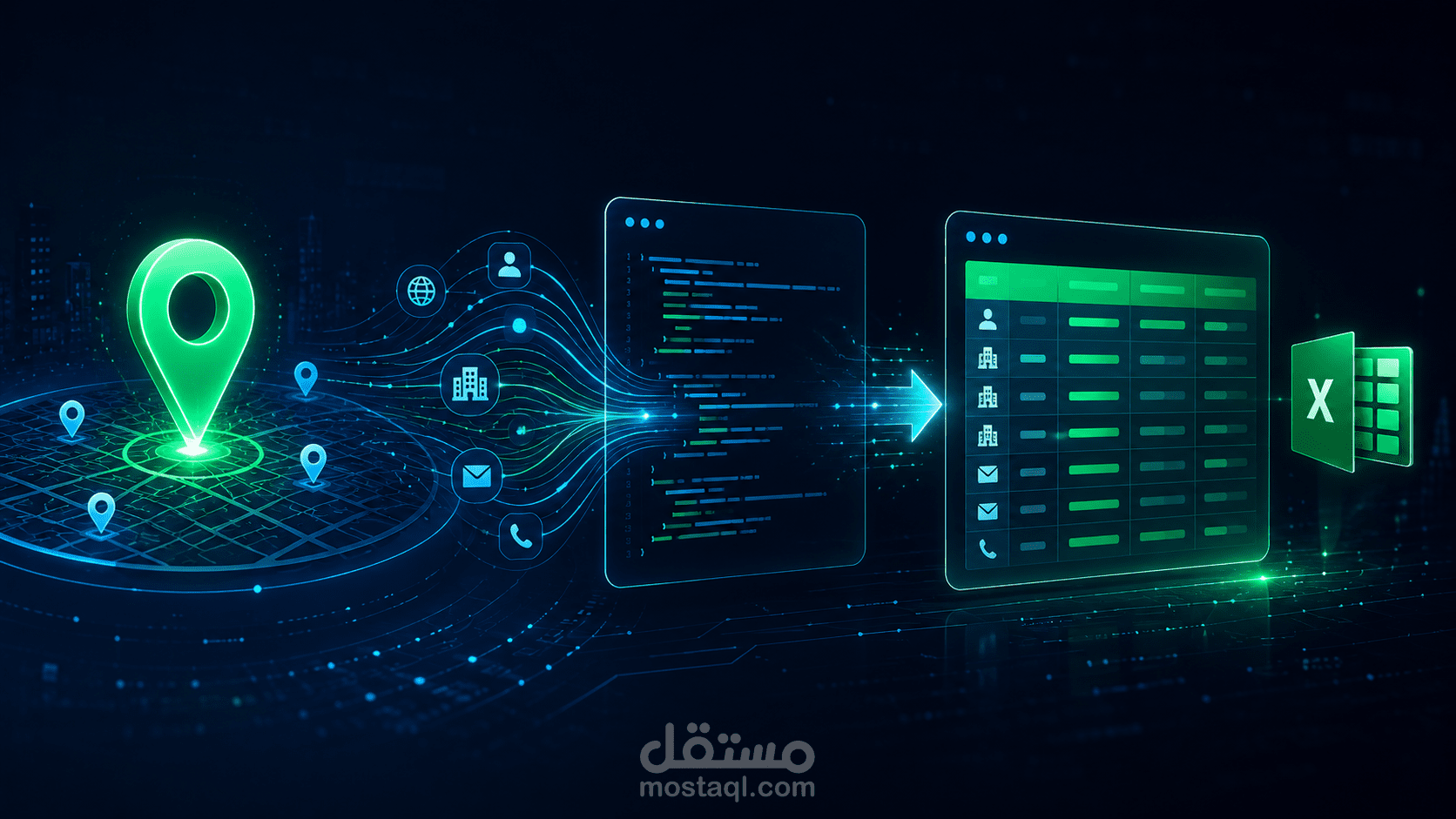 برمجة محرك أتمتة لاستخراج بيانات الشركات (B2B Leads) من الخرائط