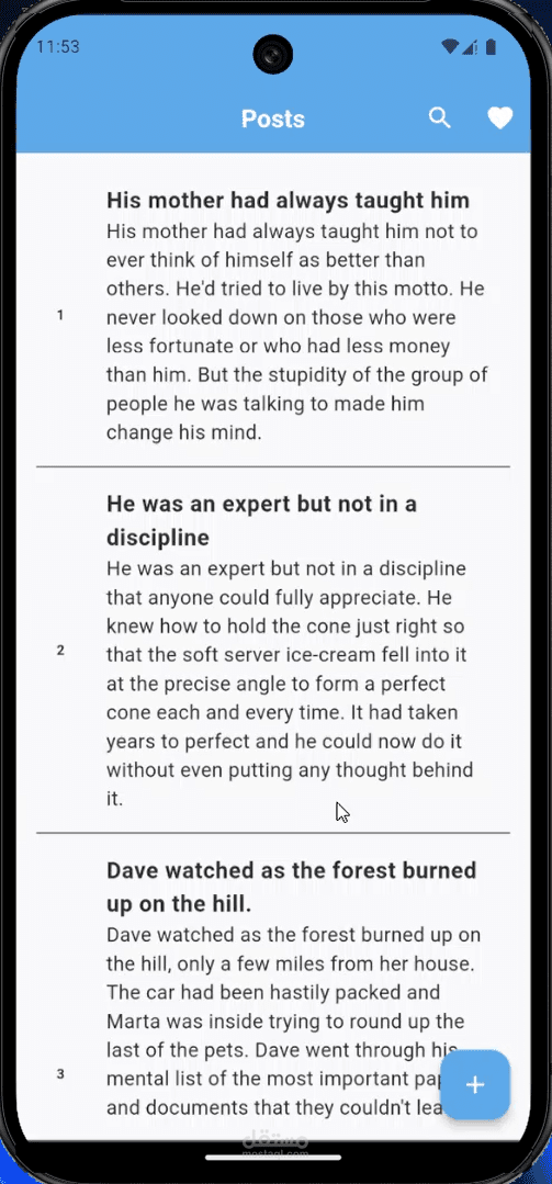 تطبيق إدارة المنشورات (Posts App) باستخدام Flutter مع ربط API وعمليات CRUD كاملة