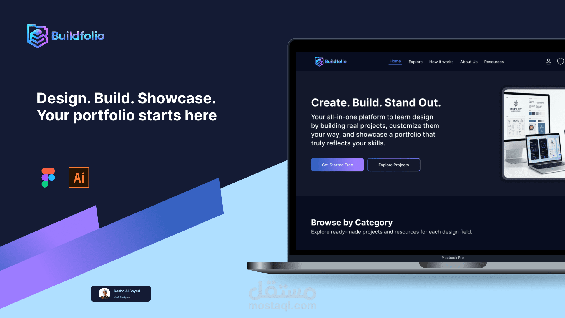 تصميم موقع ويب احترافي لمنصة Buildfolio