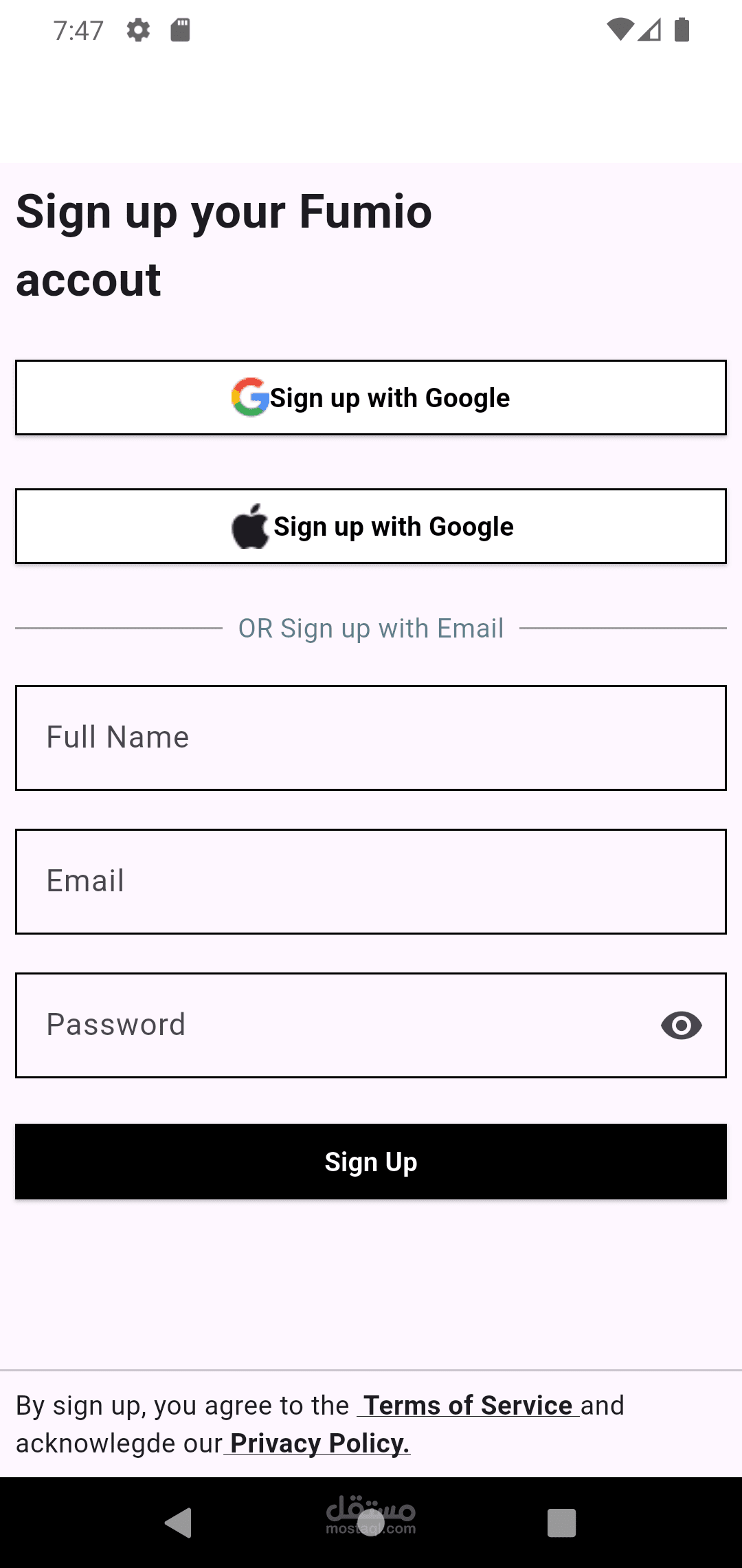 واجهة تسجيل دخول احترافية باستخدام Flutter