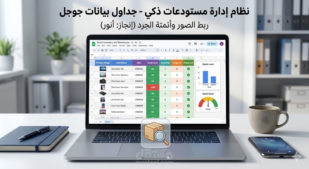 نظام إدارة مستودعات مؤتمت بالكامل باستخدام جداول بيانات جوجل والإكسل