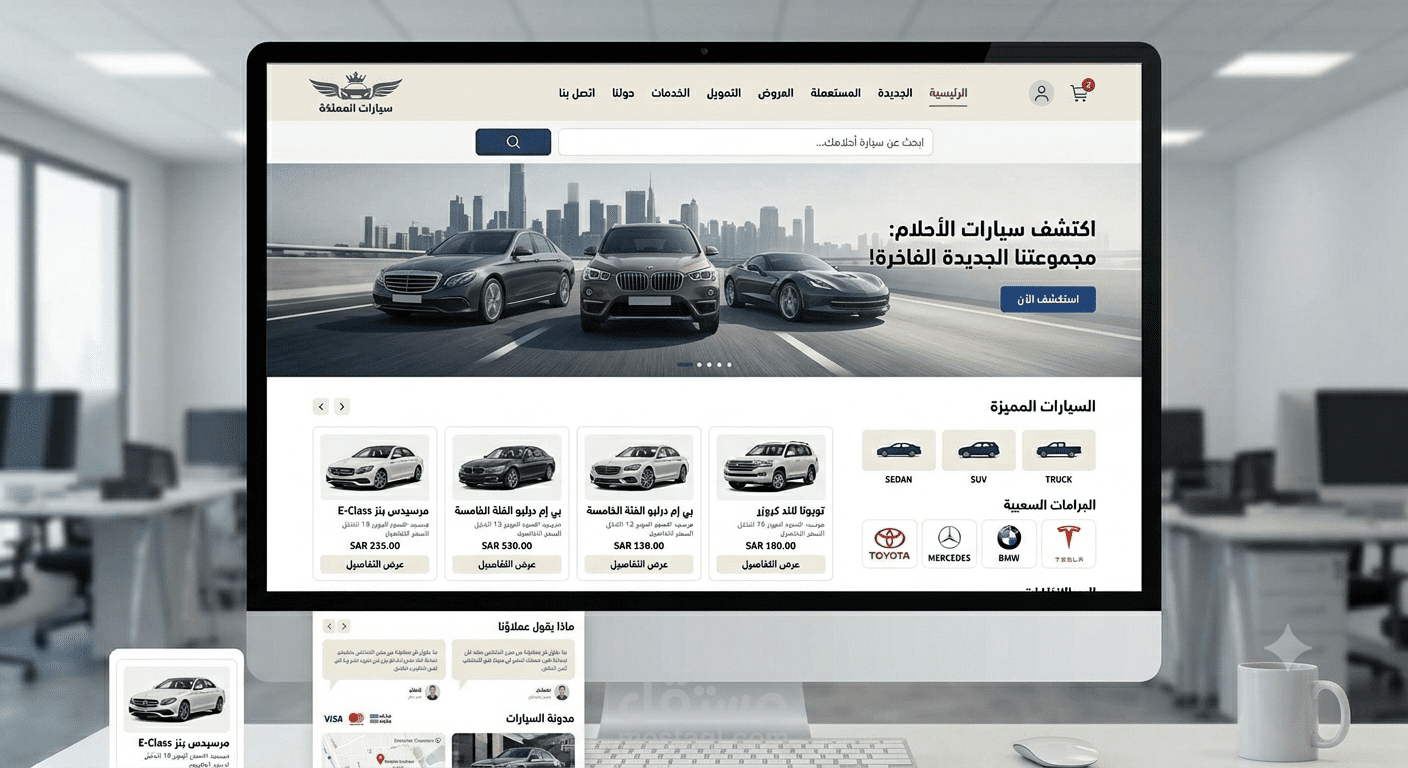 موقع ويب عن بيع السيارات