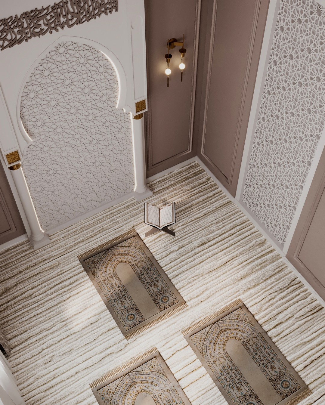 An Islamic prayer corner