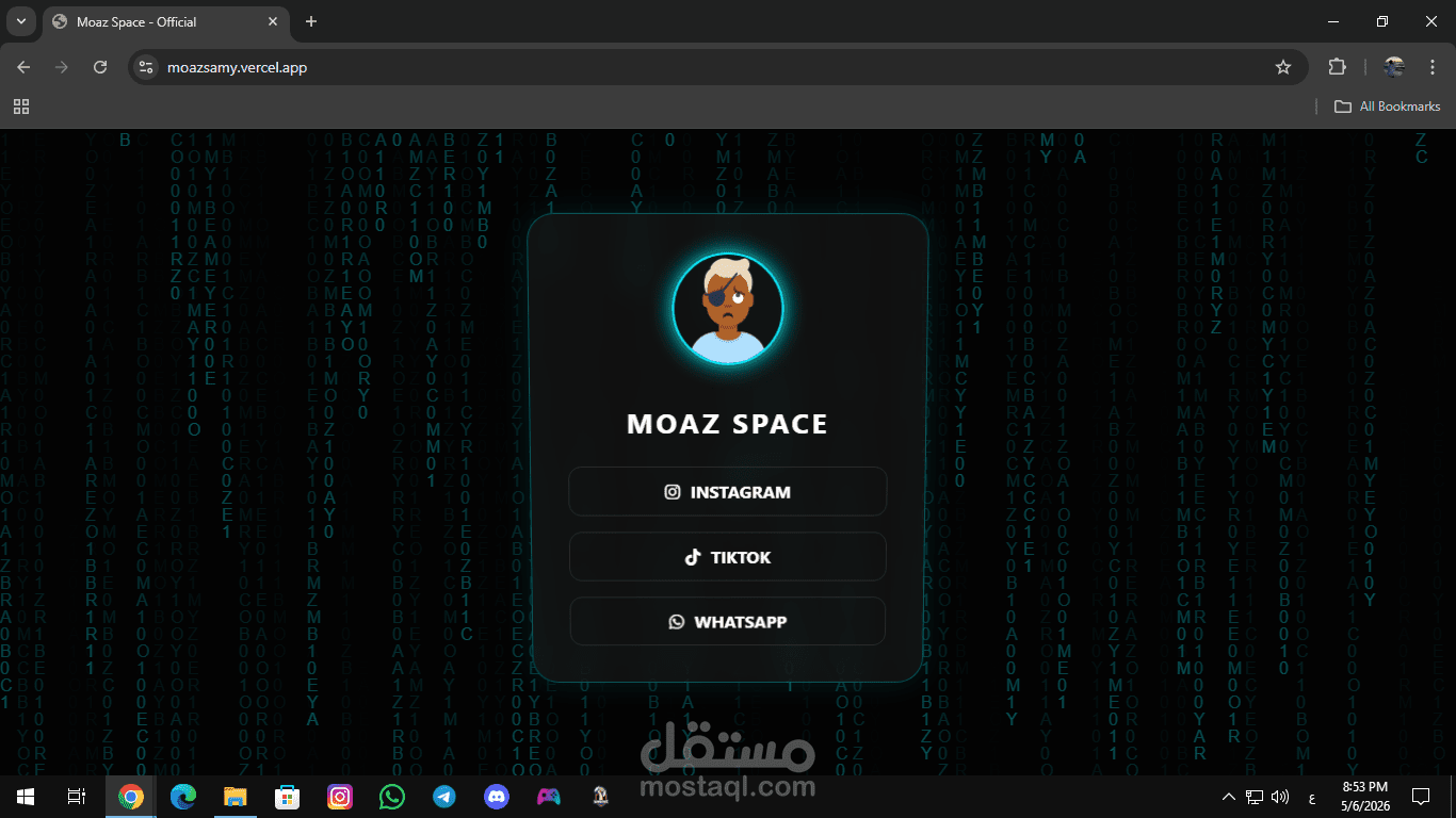 تصميم صفحة روابط احترافية (Bio Link Page) بتصميم عصري