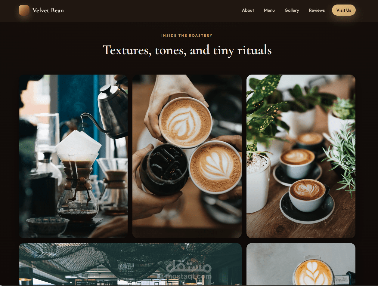Modern Coffee Shop Landing Page
