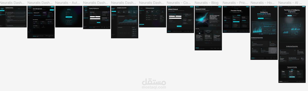 Neuralis Web UI/UX: Dark Mode Concept for High-Tech Platforms