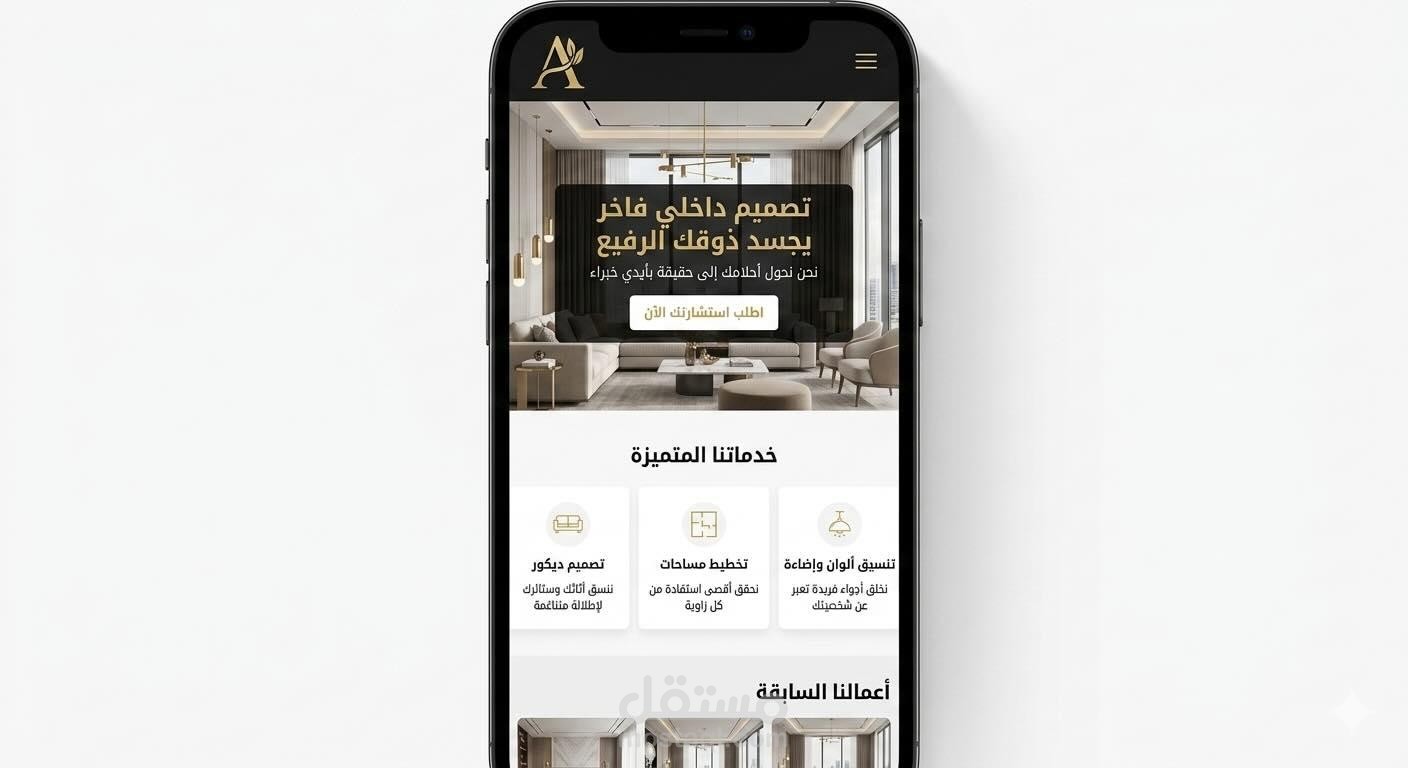 تصميم موقع إلكتروني لشركة هندسة وتصميم داخلي فاخر