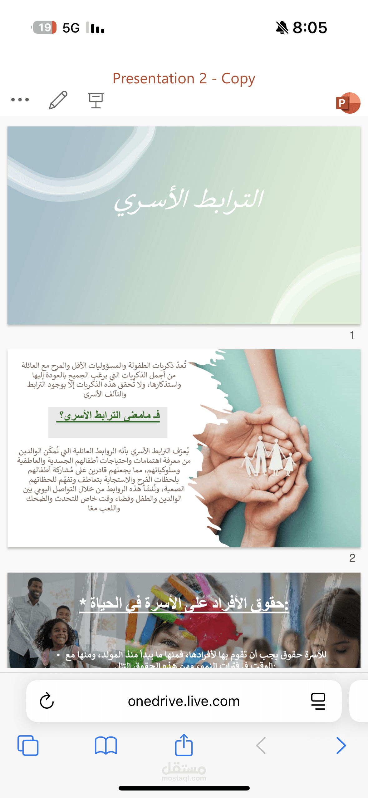 عرض تقديمي عن الترابط الاسري