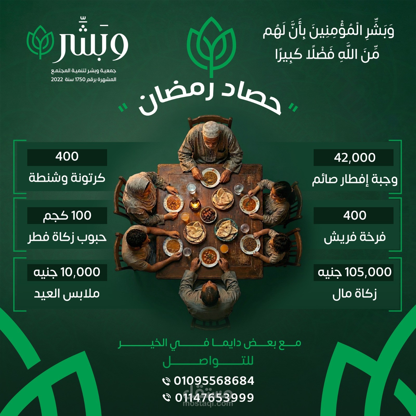 تصميم اعلان دعائي لجمعية خيريه (جمعية وبشر)