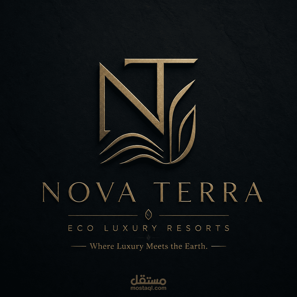 الهوية البصرية الفاخرة والمفاهيم الشعارية المتعددة لمنتجع "Nova Terra - Eco Luxury Resorts"