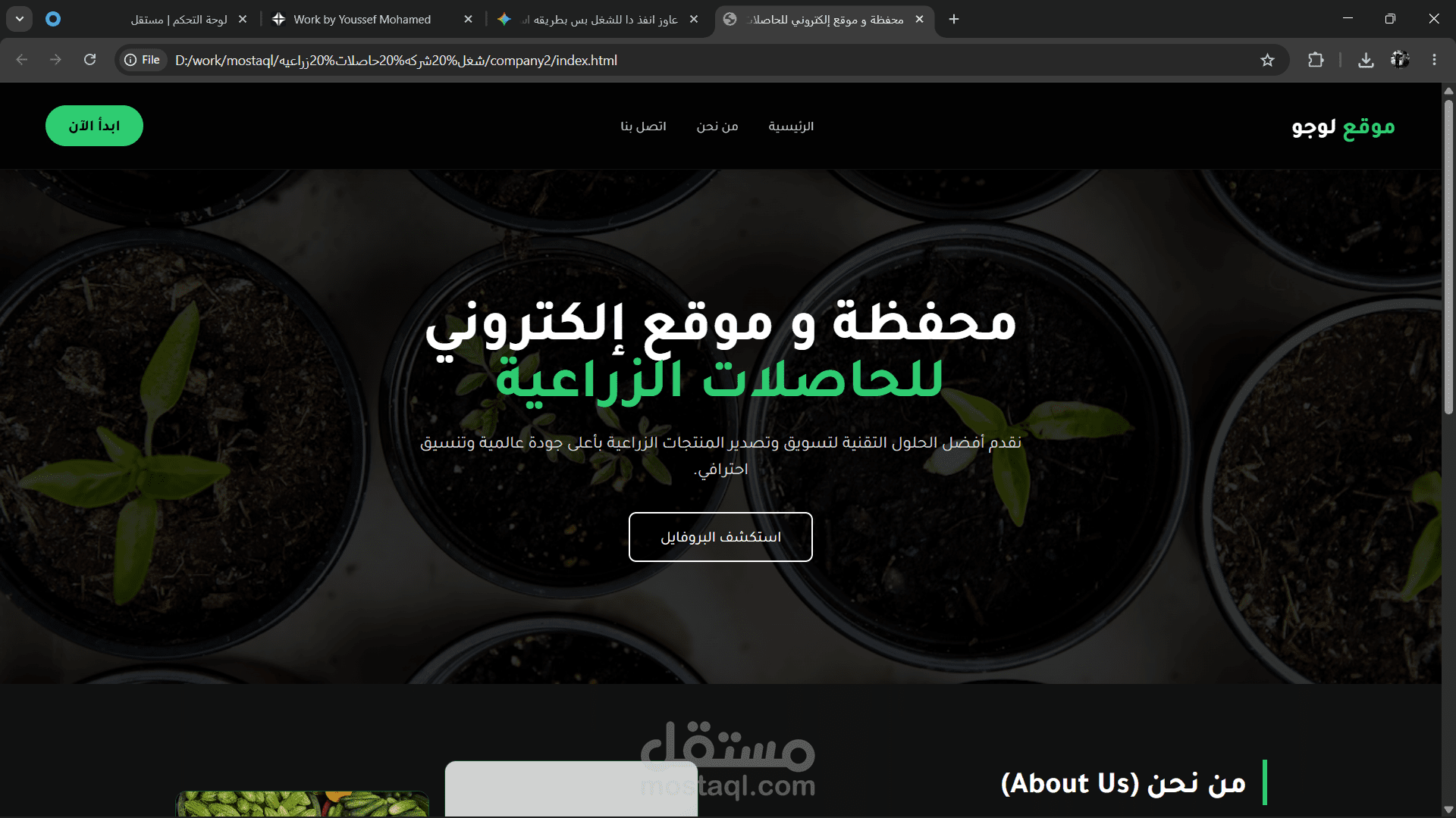 ويب سايت لشركه محاصيل زراعيه