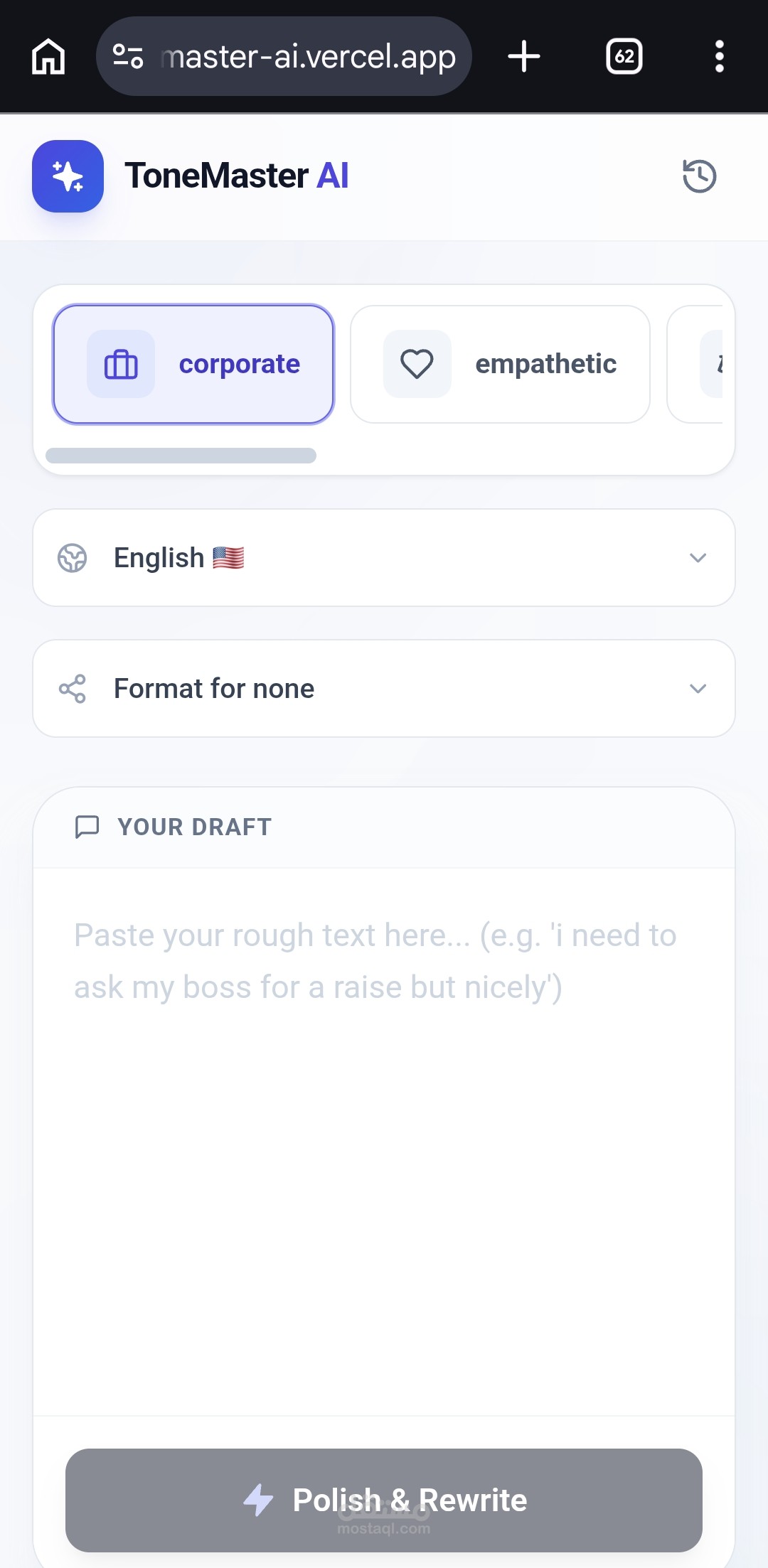ToneMaster AI – AI-Powered Text Rewriting SaaS Platform