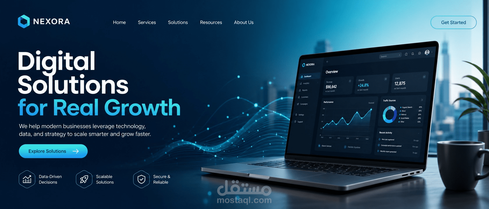 مشروع بانر موقع إلكتروني (Website Banner Design)