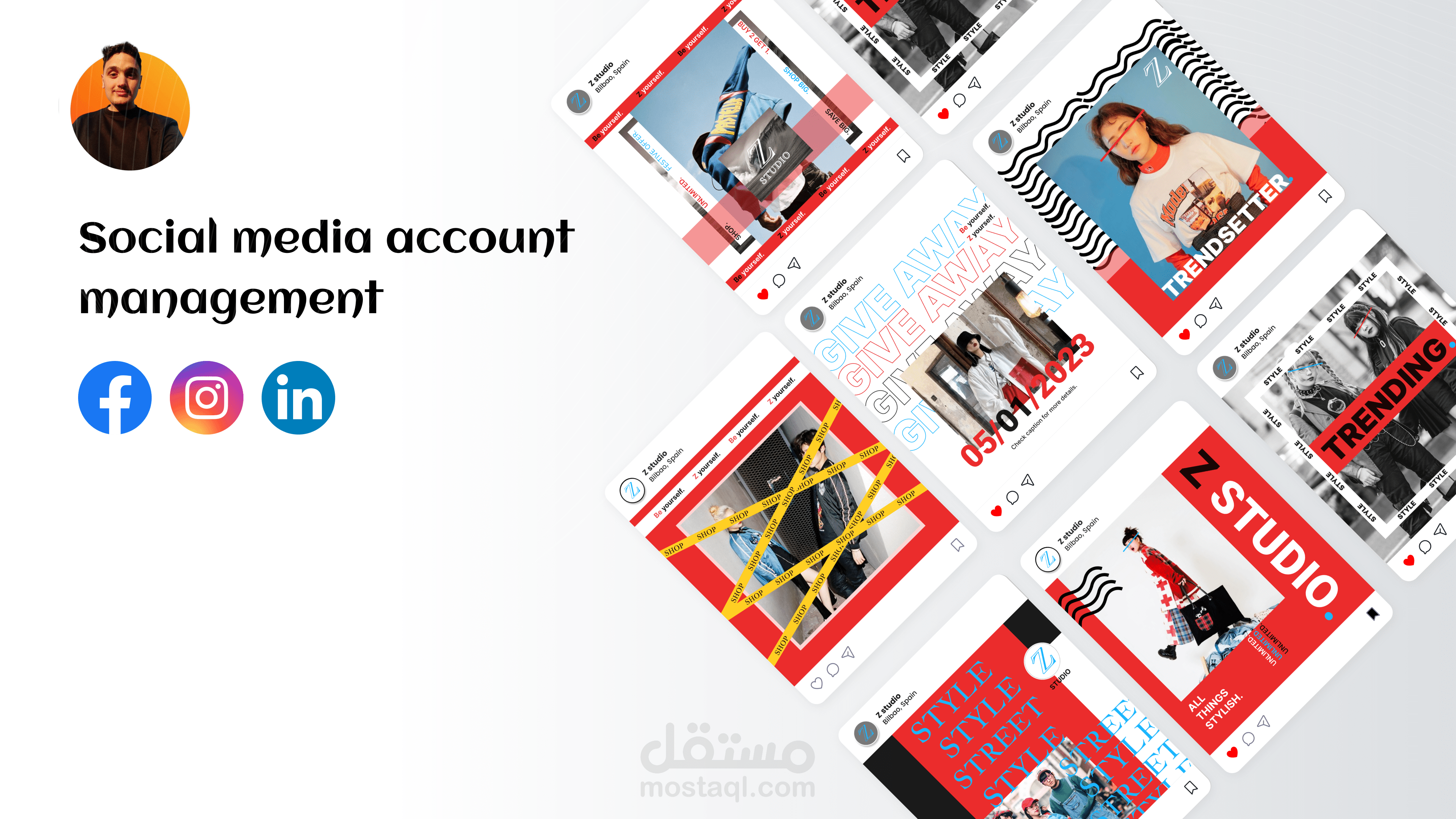 ادراة كاملة لصفحة فيس بوك وانستجرام وانشاء منشورات