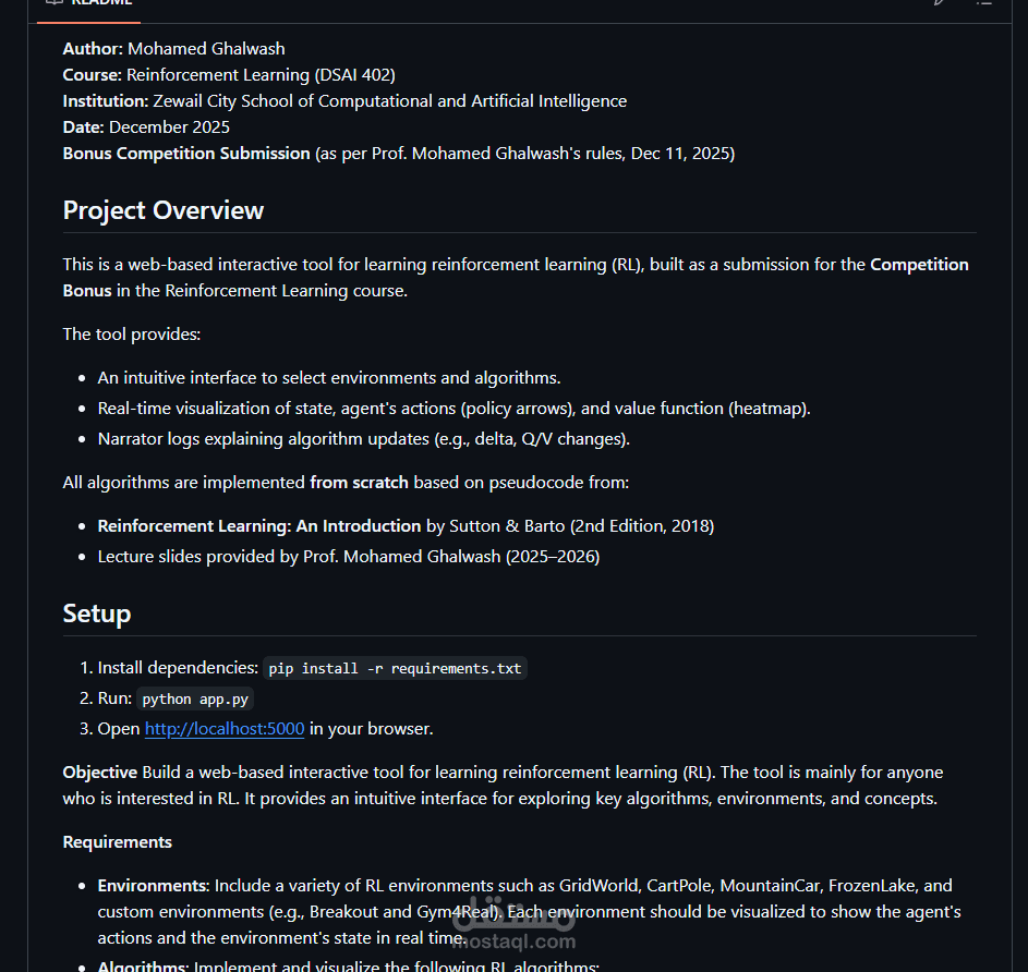 Interactive Reinforcement Learning Web Tool